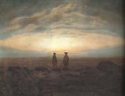 Caspar David Friedrich Two Men on the Beach in Moonlight (mk10) painting